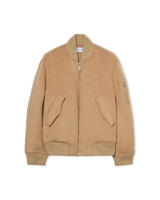 Off-White c/o Virgil Abloh Natural Quote Bomber Jacket