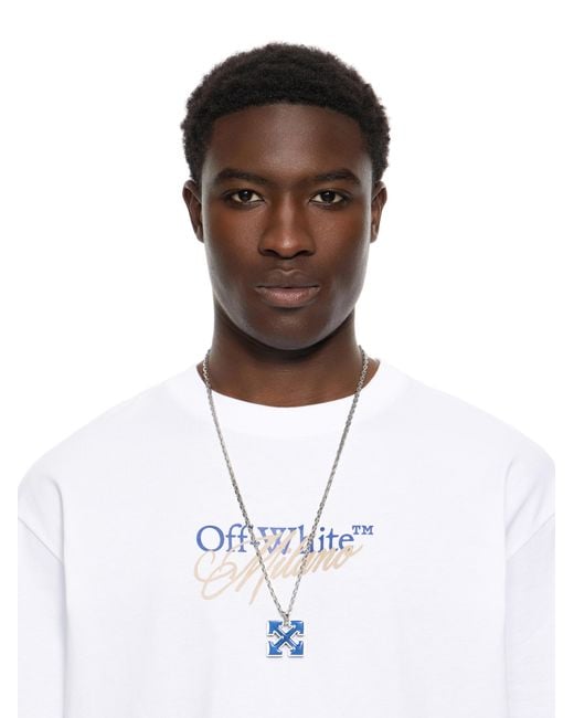 Off-White c/o Virgil Abloh White Enamel Arrow Necklace for men