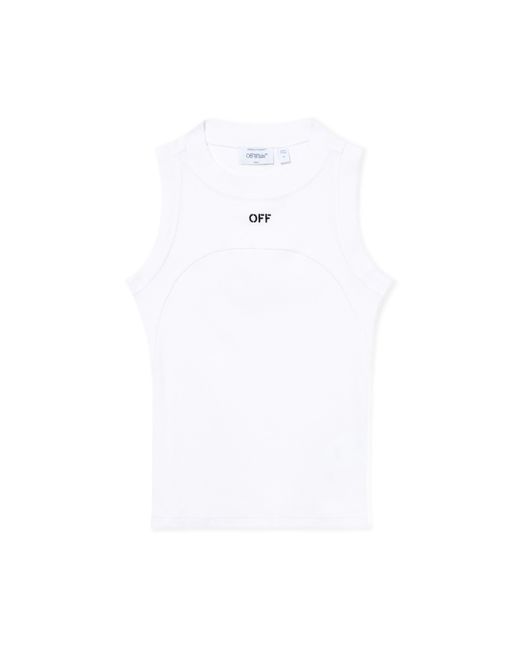 Off-White c/o Virgil Abloh White Off Stamp Rib Round Tank Top