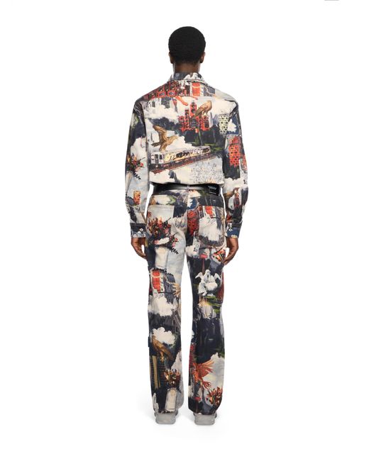 Off-White c/o Virgil Abloh Blue World Paint Relax Jeans for men