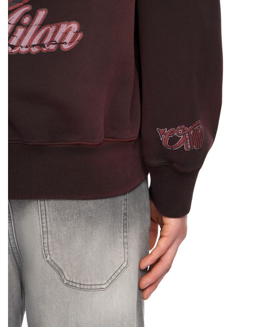 Off-White c/o Virgil Abloh Purple Off- C/O Ac Milan Hoodie for men