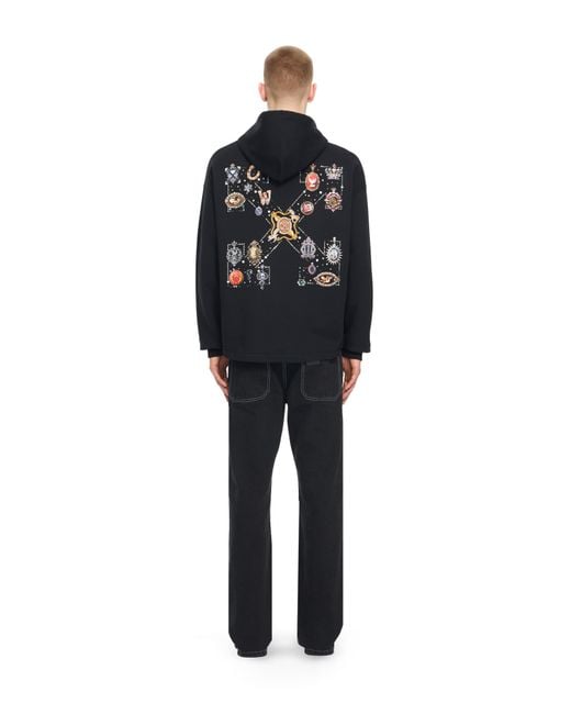Off-White c/o Virgil Abloh Black Jewel Arrow Loose Hoodie for men