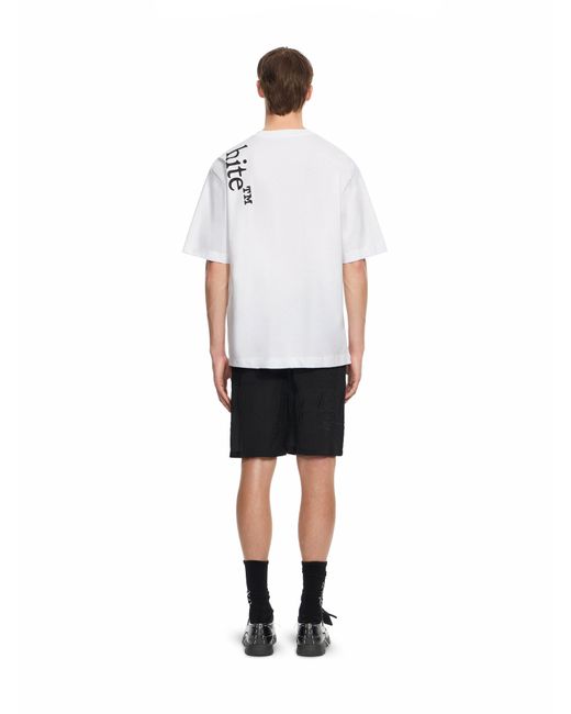 Off-White c/o Virgil Abloh White Vertical Bookish Skate Short Sleeve T-Shirt for men