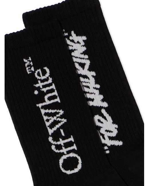 Off-White c/o Virgil Abloh Black Quote Mid Calf Socks