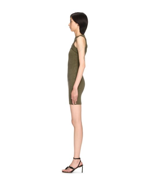 Off-White c/o Virgil Abloh Green Ribbed Cut-Out Dress