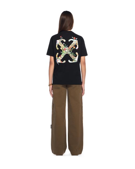 Off-White c/o Virgil Abloh Black T-Shirt With A Colorful Printed Logo
