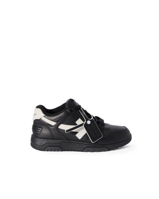 Off-White c/o Virgil Abloh Black Out Of Office Leather Sneakers for men