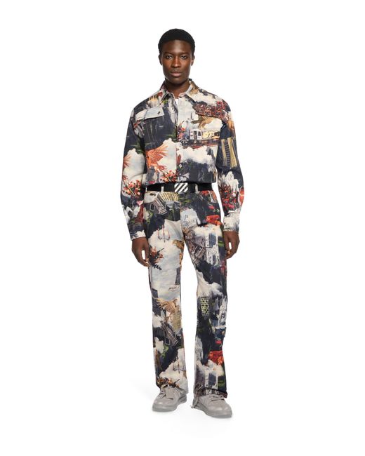 Off-White c/o Virgil Abloh Blue World Paint Relax Jeans for men