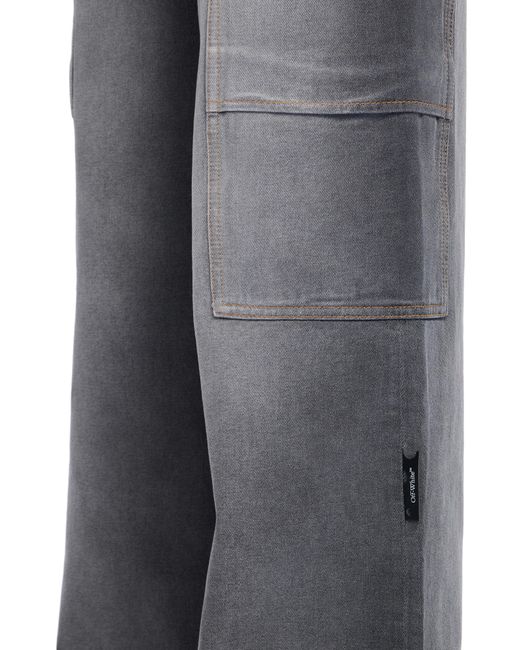Off-White c/o Virgil Abloh Gray Denim Toybox Cargo Pants