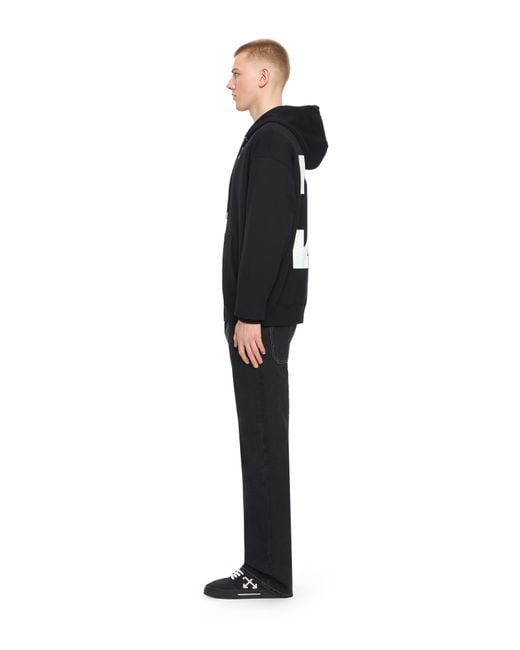 Off-White c/o Virgil Abloh Black Graphic Full Zip Hoodie for men