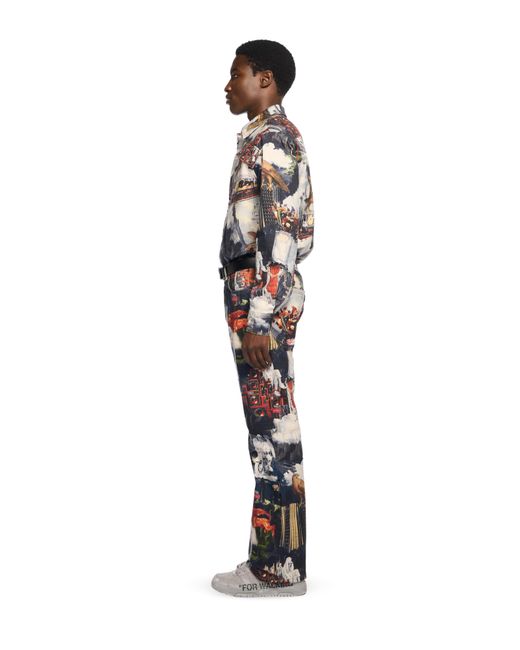 Off-White c/o Virgil Abloh Blue World Paint Relax Jeans for men