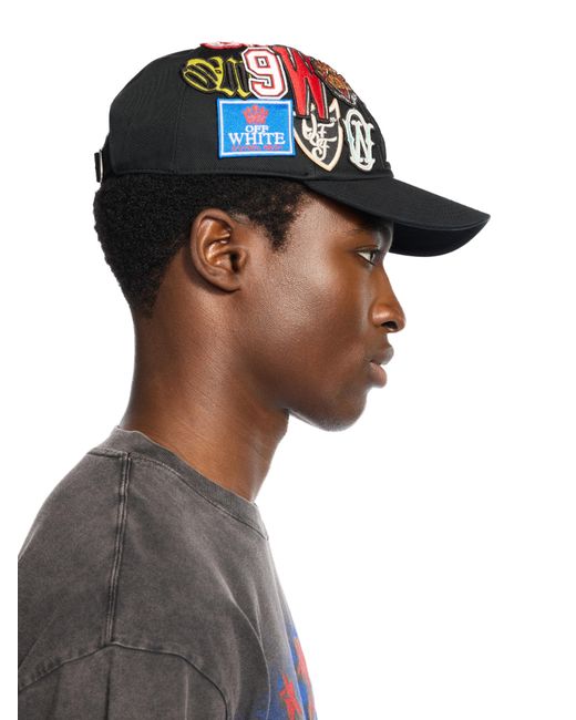 Off-White c/o Virgil Abloh Black Multi Patch Baseball Cap for men
