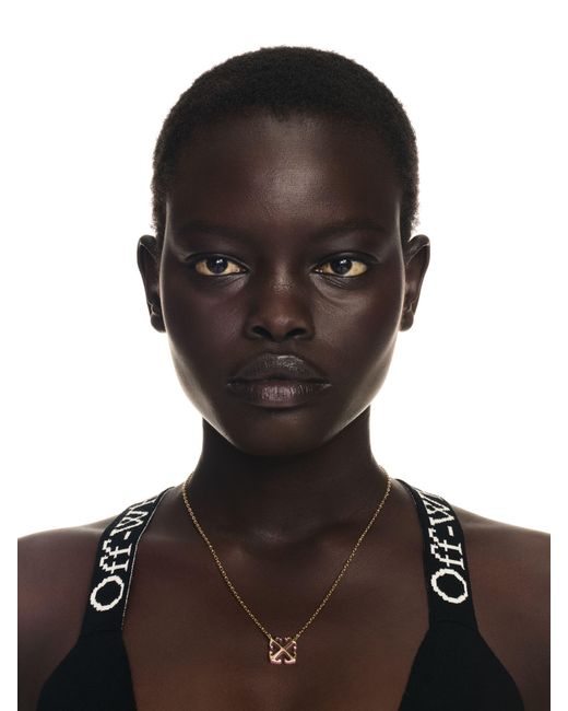 Off-White c/o Virgil Abloh Brown Enamel Arrow Necklace