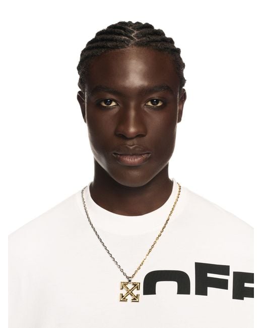 Off-White c/o Virgil Abloh Brown Bicolor Arrow Pendant Necklace for men