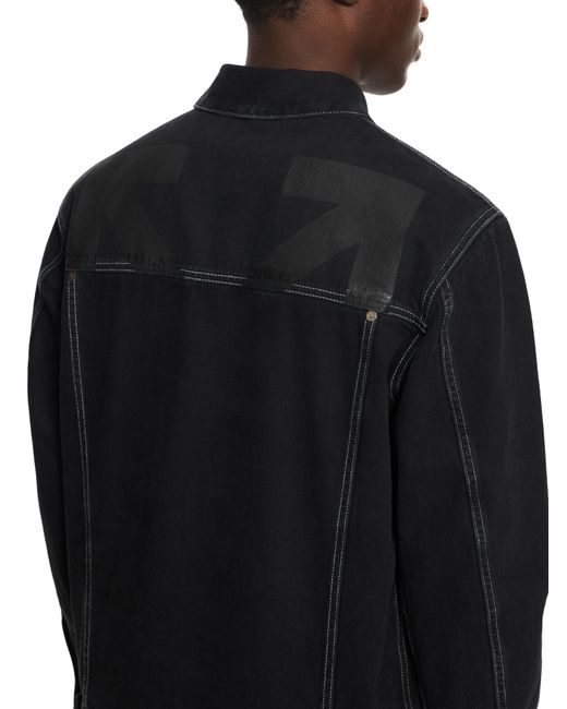 Off-White c/o Virgil Abloh Black Half Arrow Denim Skate Jacket for men