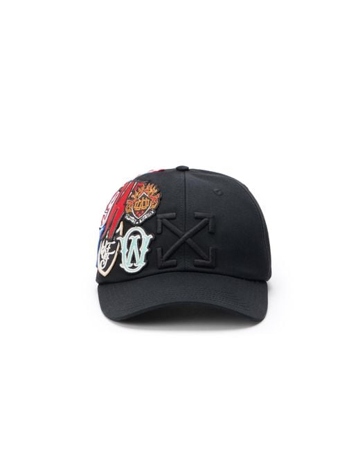 Off-White c/o Virgil Abloh Black Multi Patch Baseball Cap for men
