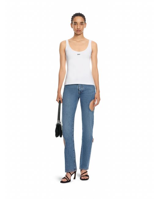 Off-White c/o Virgil Abloh White Off Stamp Rib Tank Top