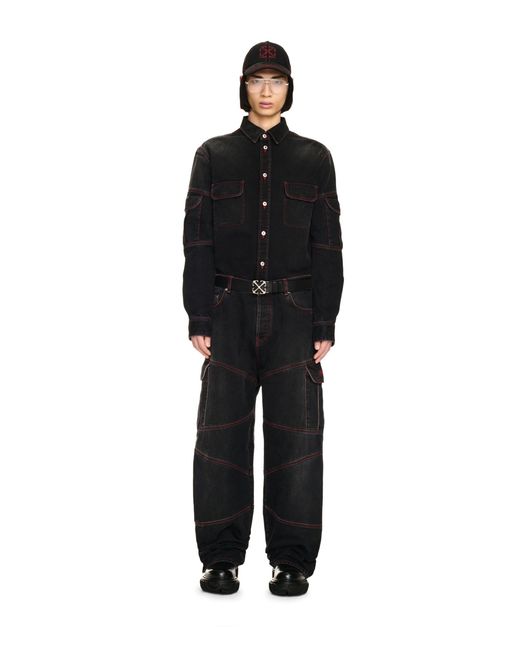 Off-White c/o Virgil Abloh Blue Script Samurai Straight Jeans for men