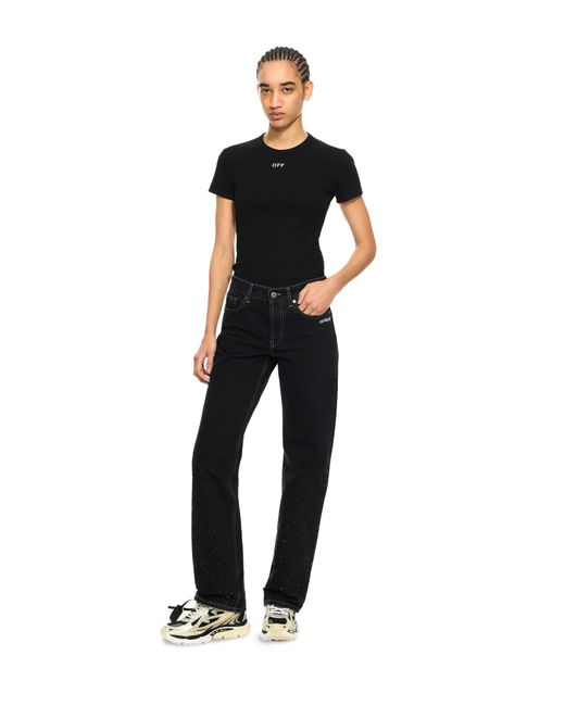 Off-White c/o Virgil Abloh Black Off Stamp Ribbed Basic T-Shirt