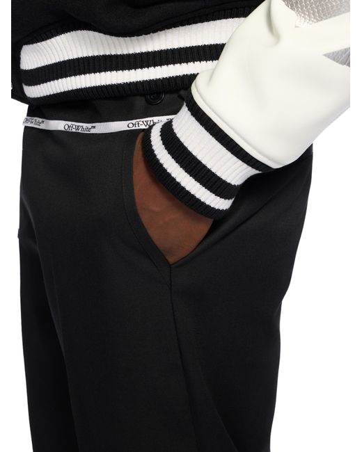 Off-White c/o Virgil Abloh Black Wool Mini Flare Pants for men