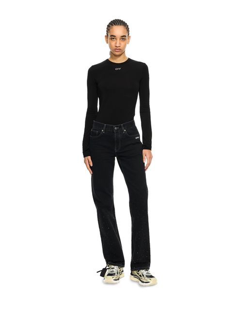 Off-White c/o Virgil Abloh Black Ow X Swarovski Second Skin Crewneck