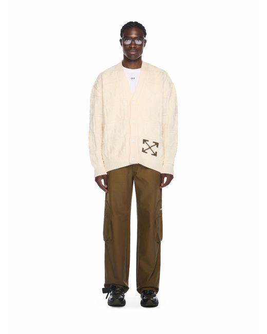 Off-White c/o Virgil Abloh Natural Arrow 3D Stitch Cardigan for men