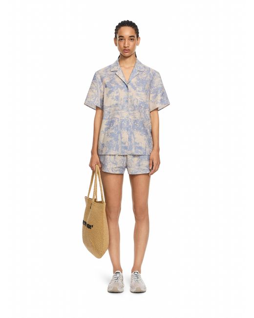 Off-White c/o Virgil Abloh Gray City Nature Linen Ss Pajama Shirt