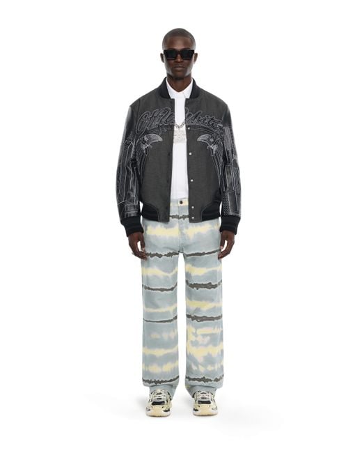 Off-White c/o Virgil Abloh Black Skyline Varsity Jacket for men