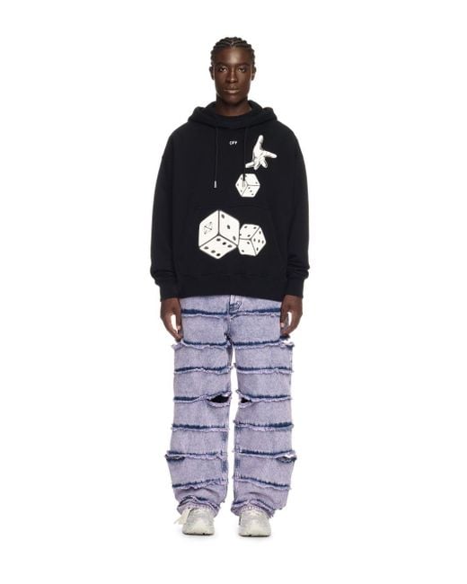 Off White c o Virgil Abloh Black Dices Skate Hoodie in Blue for Men Lyst Australia