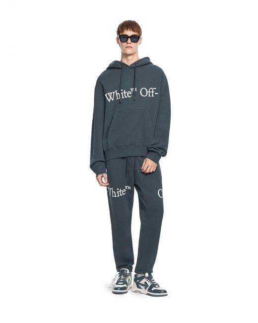 Off-White c/o Virgil Abloh Blue Bookish Scarf Cuffed Sweatpants for men