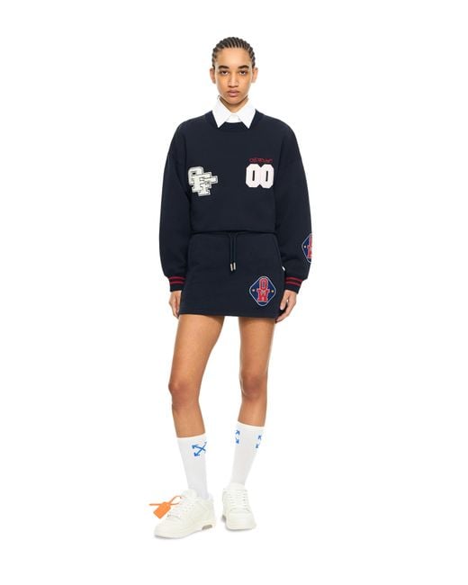 Off-White c/o Virgil Abloh Blue Royal Patch Crop Sweatshirt