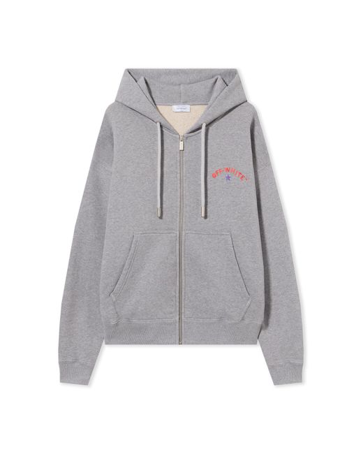 Off-White c/o Virgil Abloh Gray Star Arrow Zip Skate Hoodie for men