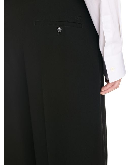 Off-White c/o Virgil Abloh Black Ow Emb Wool Darted Pant for men