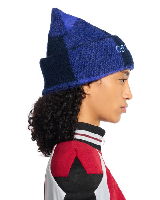 Off-White c/o Virgil Abloh Blue Bookish Check Beanie