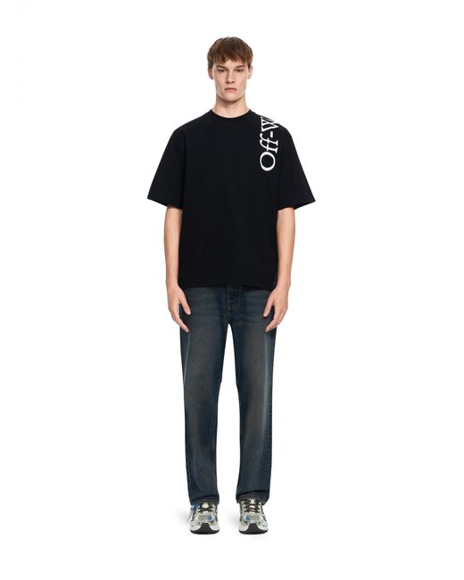 Off-White c/o Virgil Abloh Black Vertical Bookish Skate Short Sleeve T-Shirt for men