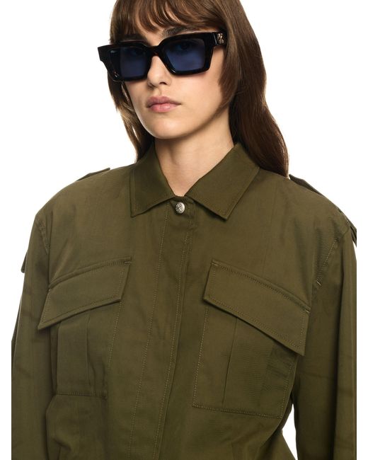 Off-White c/o Virgil Abloh Green Savana Cotton Mini Dress