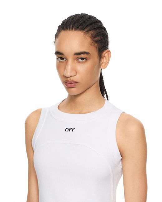 Off-White c/o Virgil Abloh White Off Stamp Rib Round Tank Top
