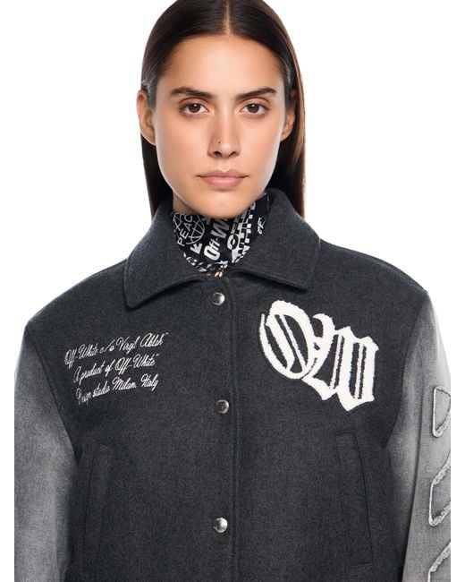 Off-White c/o Virgil Abloh Black Gothic Class Varsity Jacket