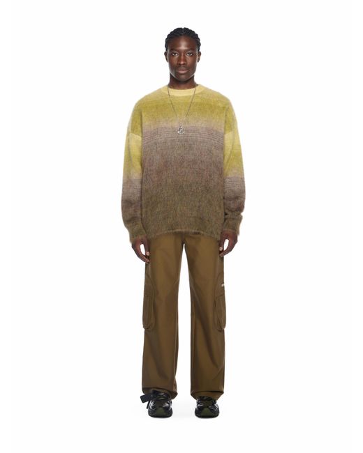 Off-White c/o Virgil Abloh Green Mohair Arrow Gradient Crewneck Sweater for men