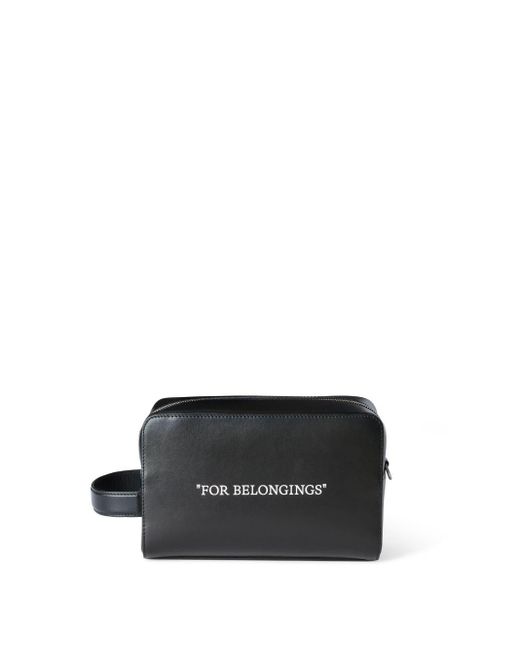 Off-White c/o Virgil Abloh Black Quote Bookish Toiletry Pouch for men