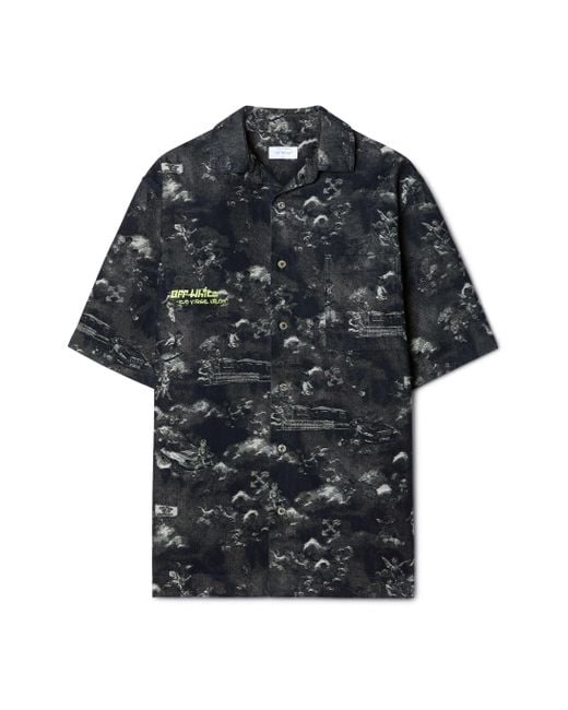 Off-White c/o Virgil Abloh Black Jacquard Fresco Bowling Shirt for men