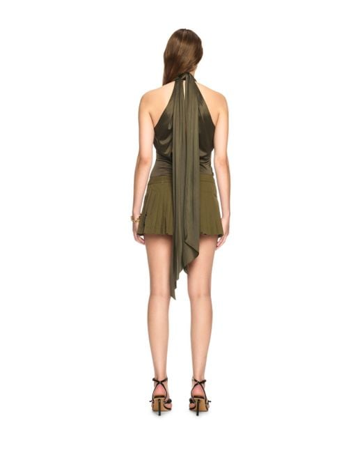 Off-White c/o Virgil Abloh Green Shiny Draped Backless Top