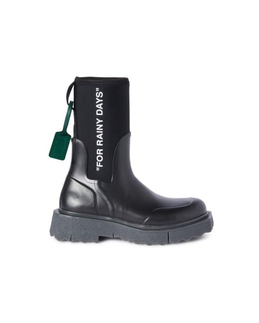 Off-White c/o Virgil Abloh Black Sponge Rubber Rainboot