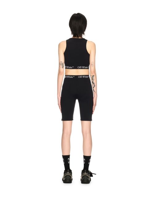 Off-White c/o Virgil Abloh Blue Logo Band Zip Shorts