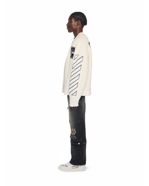 Off-White c/o Virgil Abloh Natural Lion Varsity Knit Cardigan for men