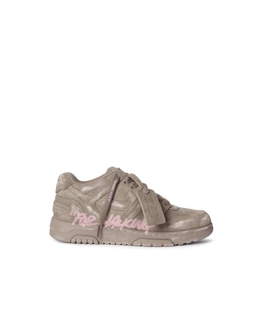 Off-White c/o Virgil Abloh Brown Out Of Office "For Walking" Suede Sneakers