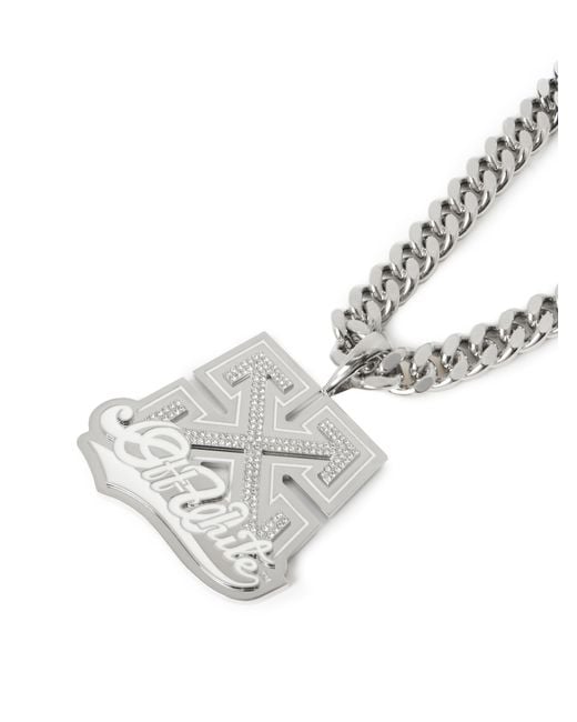 Off-White c/o Virgil Abloh White Bling Strass Arrow Chain for men