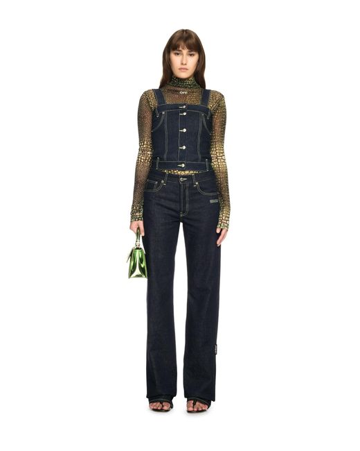 Off-White c/o Virgil Abloh Blue Denim Corset Top