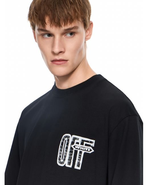 Off-White c/o Virgil Abloh Black Motion Arrow Skate Short Sleeve T-Shirt for men
