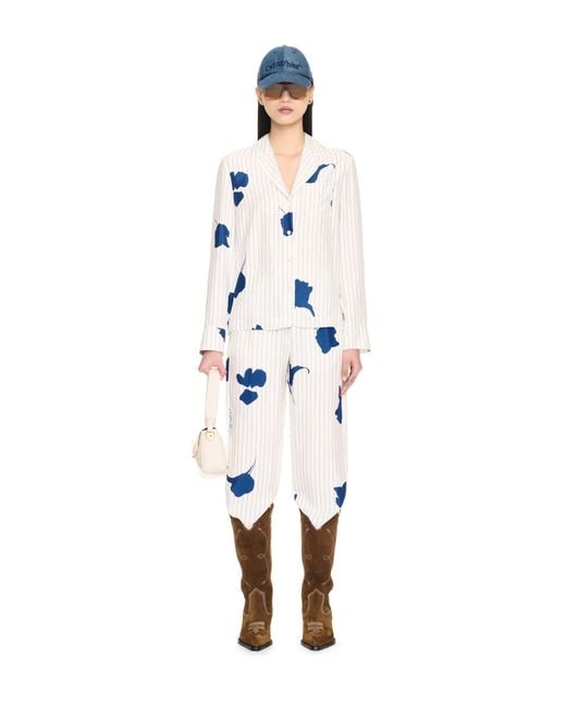 Off-White c/o Virgil Abloh White Stripe Flwr Pajama Ls Shir